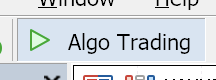 The enabled Algo Trading button in the MT5 toolbar